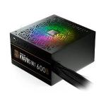 Fonte Gamdias Kratos M1 600W RGB, 80 Plus Bronze, PFC Ativo, M1-600