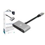 Cabo Conversor 2 em 1 USB-C para  HDMI Fêmea  e USB C 5+, 7cm, Alumínio - 018-7454