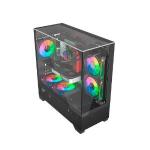 Gabinete Gamer Liketec Mahal Dark, Mid Tower, Cube Design, Vidro Temperado, Black, s/ Fonte s/ Fans - 2093