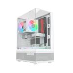 Gabinete Gamer Liketec Kingdom Snow, Mid Tower, Cube Design, Vidro Temperado, White, s/ Fonte s/ Fans - 2096