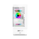 Gabinete Gamer GBT X500MW, Frente e Lateral em Vidro Temperado, com 3 fans Rainbow, Branco